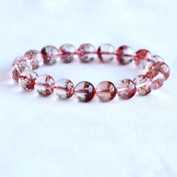 Super 7 Cornucopie orange bracelet perles rondes 10mm LKBEADS