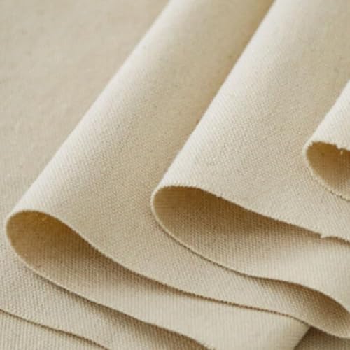 Image of 100% Cotton Duck Fabric by The Yard - Heavy Duty Canvas Cloth for Upholstery, Curtains, Bags, Crafts & Home Decor Size 62 inch- Available in Yellow, White, Natural & Blue (Natural, 2 Metre)