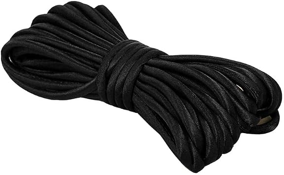 5 Meters Satin Cord Black 5MM Wide Satin Cord for Sewing weaving Top Dressmaking