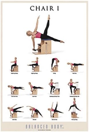 Balanced Body Chair I Poster, Educational Guide Pictures for Pilates Equipment, Exercise Wall Decor for Pilates Studio, 24 x 36 Inches