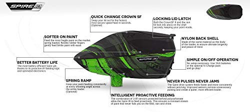Virtue Spire IR Electronic Paintball Loader/Hopper - Graphic Lime - Thumbnail 3