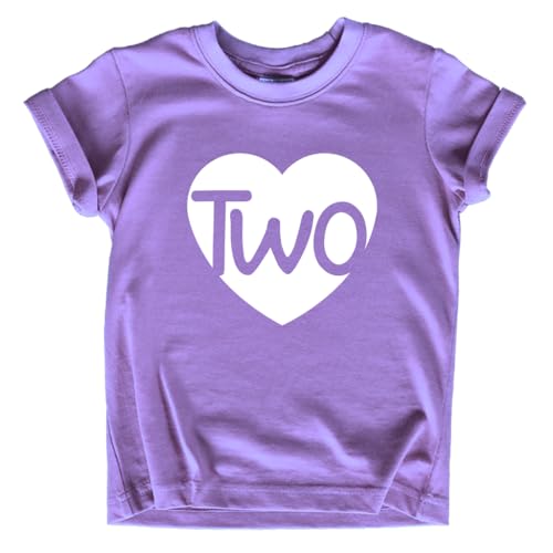 Image of 2nd Birthday Shirts Girls Heart Toddler Girl Outfit 2 Year Old Shirt Two Happy Bday Second Gift tee