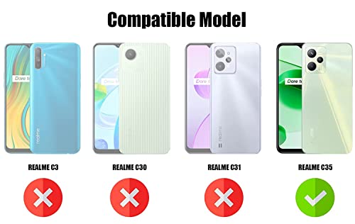 Image of Jkobi Back Cover Case for Realme C35 (Crystal Glass Back | Camera Protection | Shockproof | Professional Black)