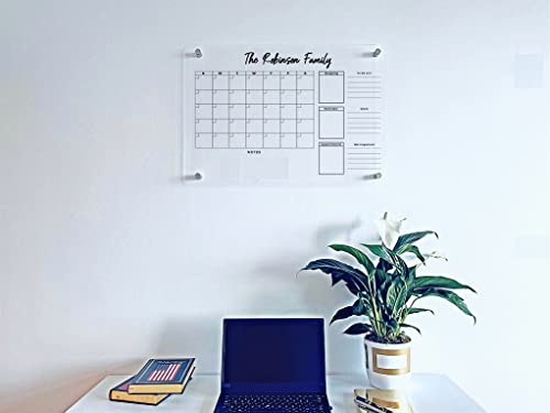 Family Calendar Acrylic Wall Calendar - Personalized Dry Erase Board, Horizontal Wall Calendar, Monthly And Weekly Calendar, Housewarming Gift, Goals, To Do #TOP2