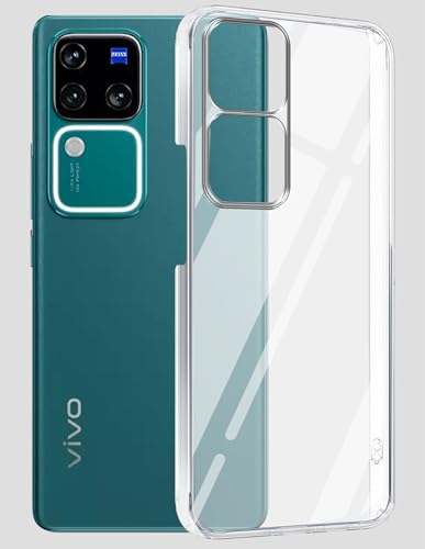 Image of Jkobi Lifetime Anti-Yellow Clear Back Cover Case for Vivo V30 | Vivo V30 Pro 5G (Sleek Hard Crystal | Shockproof and Camera Protection)