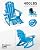 Serique Folding Adirondack Rocking Chair,4-in-1 Multifunctional Patio Chair with Retractable Ottoman, Outdoor Chair Wood Texture, Lawn Chair for Porch, Backyard, Pool(Pacific Blue)