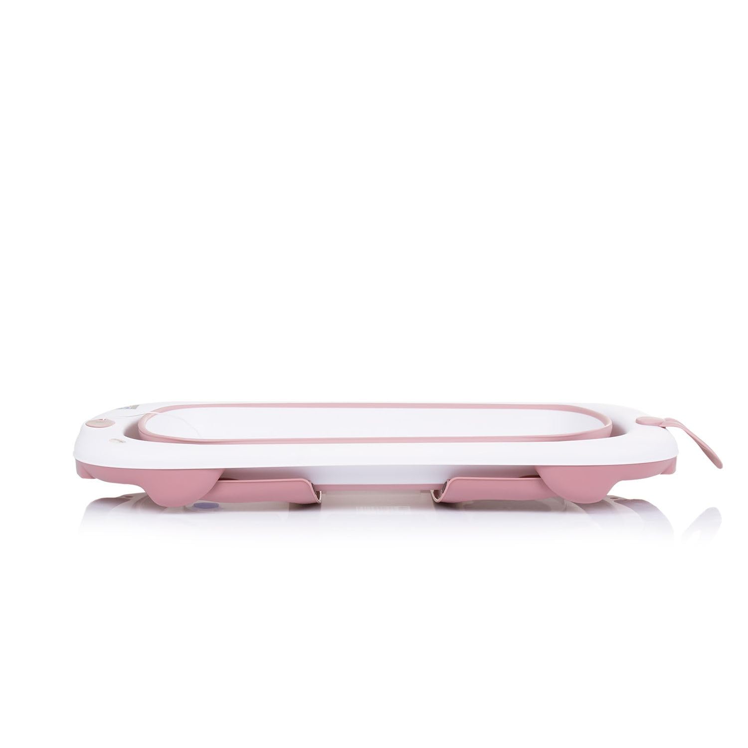 Chipolino Bañera para bebé Coral plegable, 87 cm, desagüe de agua, termómetro integrado, color: rosa