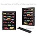 PKHROR Toy Cars Display Case 1/64 Scale Diecast Car Display Case Wall Mount Model Car Display Storage Cabinet Lockable with Real Glass & Removable Shelf Rack -Black