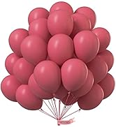PartyWoo Pink Balloons, 50 pcs 12 inch Dark Pink Balloons, Party Balloons for Pink Party Decorati...