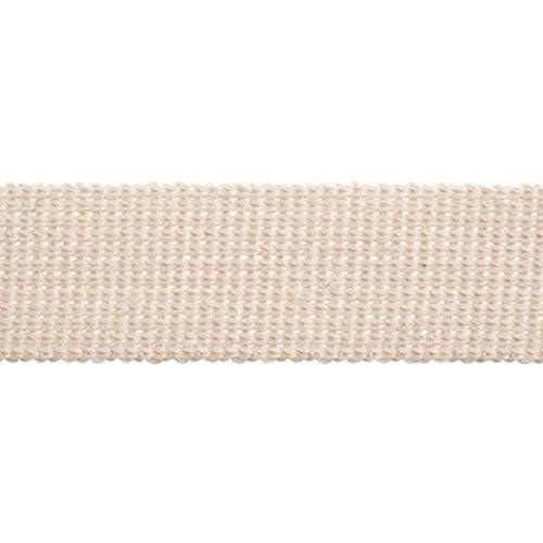 Ruban en toile de coton de haute qualité pour la fabrication de sacs, poignées et sangles résistantes, épaisseur 30 mm, couleur naturelle/crème Cover