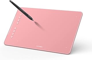 XPPen Drawing Tablet Graphics - Deco 01 V2 10x6.25 Inch Digital Drawing Pad with 8192 Levels Pressure Battery-Free Stylus and 8 Shortcut Keys (Pink)