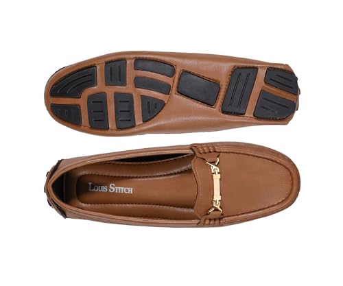 Image of LOUIS STITCH Women's Premium Slip-On Loafers with Buckle | Elegant Solid Slip-On Comfort Shoes for Casual and Formal Wear | Slip-On Loafer Shoes for Women | LSLD-BLR-HS04