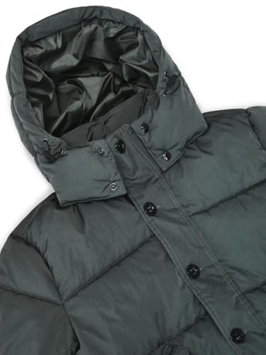 Image of Woodland Men's Olive Green Hooded Quilted Winter | Lightweight & Stylish