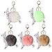 Select Zone Schlüsselanhänger Plüsch 5pcs Alpaka Pom Pom Schlüsselring Anhänger, Schlüsselband Kuscheltieranhänger PU Alpaka Plüschball Metallanhänger, Schlüssel Tasche Dekor