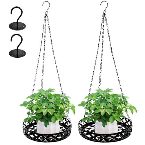 BORDEAG 2 Stück Hängetopf für Pflanzen, Pflanzenaufhänger aus Metall, Hängender Blumentopf, Blumenampel Hängend Innen und Außen, Blumentopf Hängend, Hängeblumentöpfe