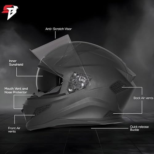 Image of Steelbird SBH-25 Rudra ISI Certified Full Face Helmet for Men and Women