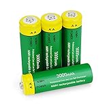 Rechargeable AA Batteries,3000 mAh High Capacity Ni-MH Pre-Charged 1.2V Double A Battery for...