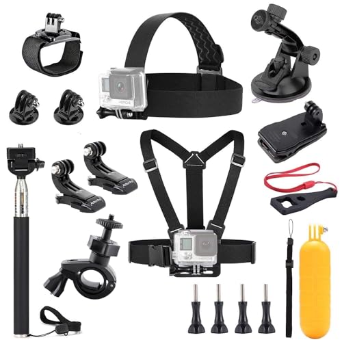 Image of Action Pro Accessories Kit Compatible with GoPro-13 /12 /11 /10 /9 /8 /7 /6 /5 /4 /3+ Session Accessory Bundle Set for Action Camera SJ4000 /SJ5000 SJ6 /Xiaomi /Yi