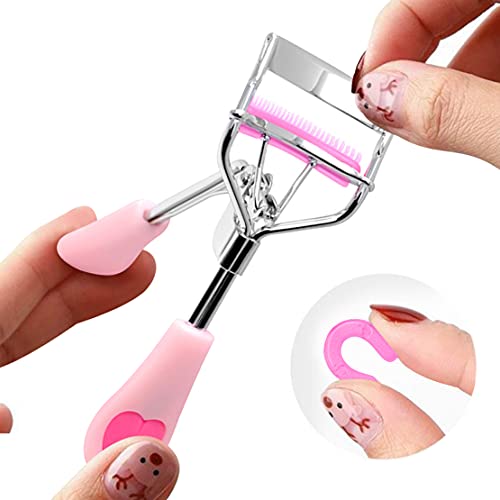 Eyelash Curler Stainless Steel with Brush Mascara Muffle False Eyelashes Accessory Best Professional Tool for Lashes Curls Pinkiou