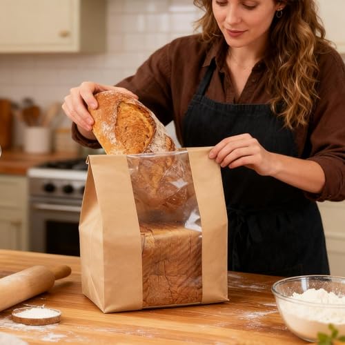 Evita roturas con bolsas de pan de papel compactas y material resistente para restaurantes 5
