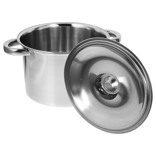 Healifty Olla Multiusos de Acero Inoxidable 6L Tapa y Fondo Reforzado para Guisar y Preparar Caldo en Cocina por Inducción