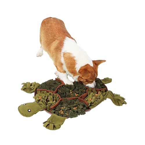 Emmi-pet Schnüffelteppich Schildkröte - Intelligenzspielzeug für Hunde 52x71cm | Geruchstraining & Belltraining | langsames Fressen | maschinenwaschbar | freundliches & weiches Material