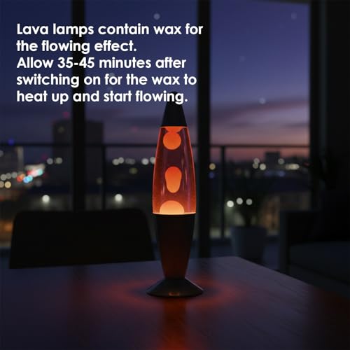 Image of KARP 16 Inch (Rocket Shape) Lava Lamp | (Pink Water & Yellow Lava) | Metal & Glass | 220-240V 50Hz, R39 E14 25W Bulb Included | Mains Plug with Inline ON /Off | Ideal Decor & Gift for Home & Office