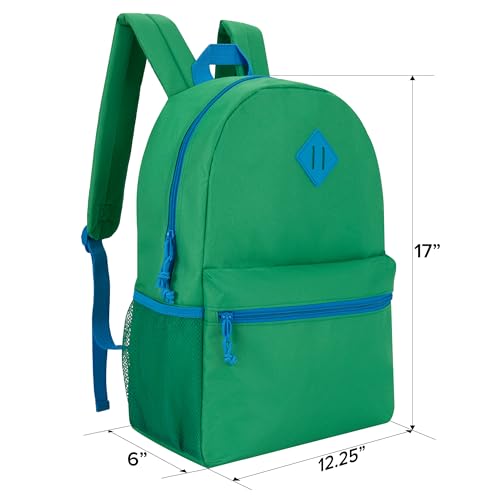 12-Pack 17" School Backpacks - Bulk Wholesale Bookbags for Elementary Kids, Middle, and High School Boys Girls, Assorted 12 Colors, Durable Reliable mochila to give away2