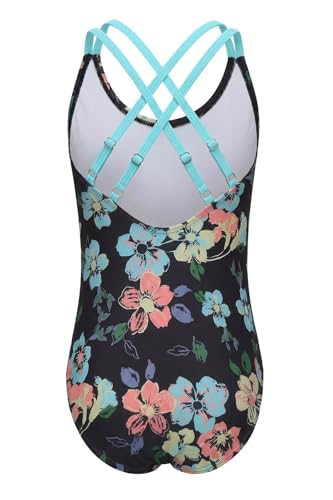 Image of Moon Tree Girls One Piece Swimsuits, Adjustable Double Straps Bathing Suits for Kids Girls Hawaiian Swimwear 3-16 Years