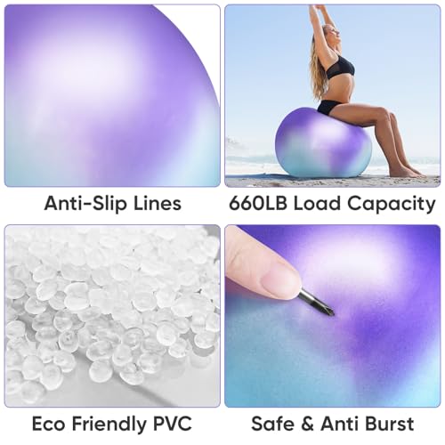 Image of APEXUP Yoga Ball, 660 lbs Anti-Burst Exercise Ball with Pump, 5 Sizes | Anti-Burst, Anti-Slip, SGS Certified, Strengthens Core, Improves Balance & Posture, Boosts Flexibility & Stability