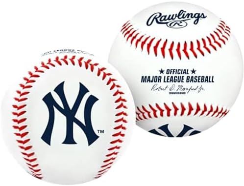 Rawlings MLB New York Yankees Team Logo Baseball, White, 1