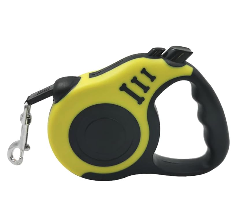 Generic Retractable Dog Leash 11.5 Ft (3m) Long Suitable for Small Medium Dogs up to 25 pounds in Comfort and Control Running and Convenient Operation (Yellow)