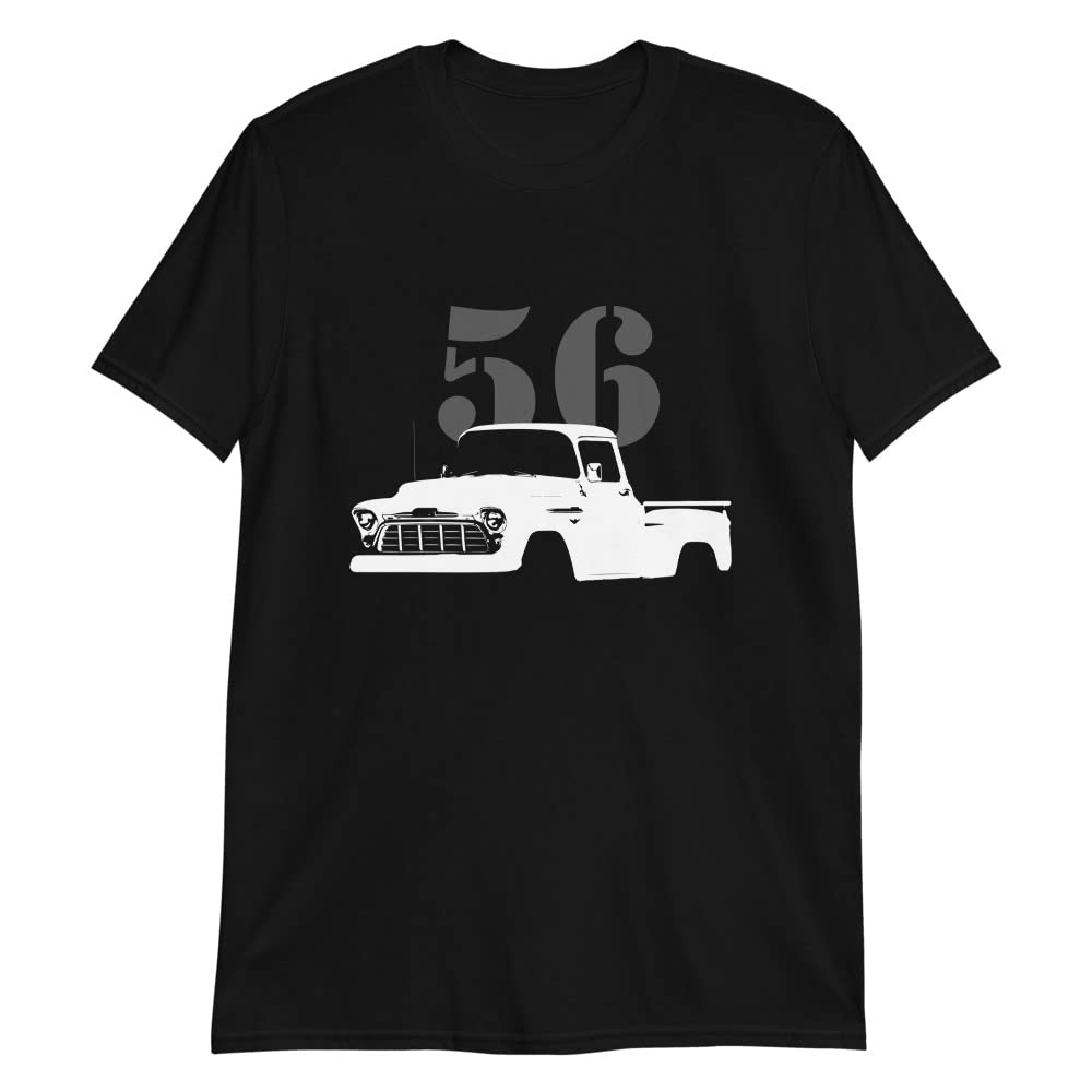 1956 Chevy 3100 Antique Pickup Truck Classic American Automotive Nostalgia Short-Sleeve Unisex T-Shirt Black