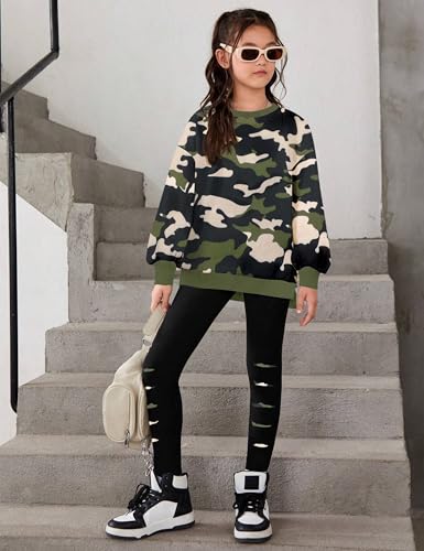 Image of Girls Clothes, Girls Outfits Tie Dye Sweatshirt Tops and Leggings Sweatpants 2 Piece Fall Winter Clothes Set 6-16T