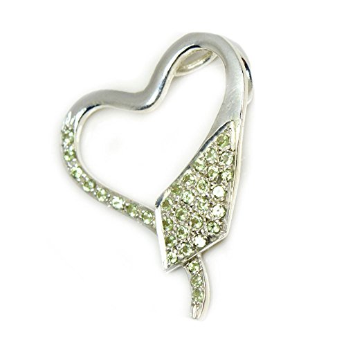 Abalorio de peridoto natural de 55 quilates regalo de plata para mujer y niña