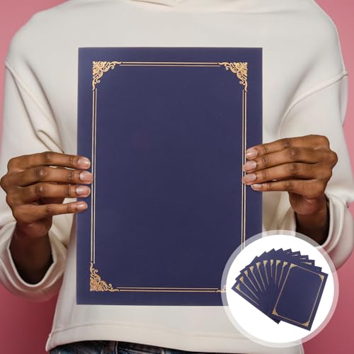 Fundas para certificados de papel azul marino premium carpetas de diseño para graduaciones 6