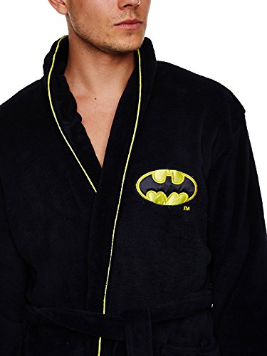 Batman Adult Fleece Bath Robe, Black, One Size3