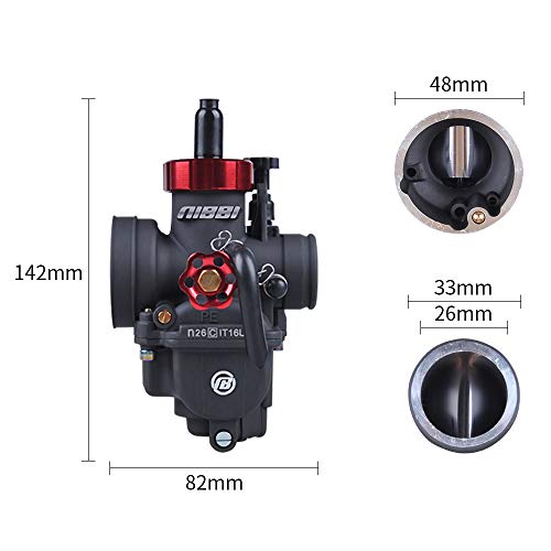 Nibbi Racing Performance Motorcycle Carburetor 26Mm Gy6 125Cc Carburetor Pe26Mm With Carburetor Jets Fit Yamaha Kawasaki Suzuki Apollo Dirt Bike Mini Bike Ssr Ttr Kymco Sym Taotao Gy6 Scooter Moped #TOP5