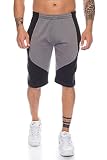 Pantalones cortos para hombre Raff & Taff – Pantalones cortos para hombre, bicolor, para deporte, fitness, gimnasio, entrenamiento, pantalones cortos de verano gris antracita/negro. XXL
