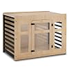 MCombo Wooden Dog Crate Furniture Pet House End Table Solid Wood Indoor Cage for Small Medium Dogs 1421 Natural