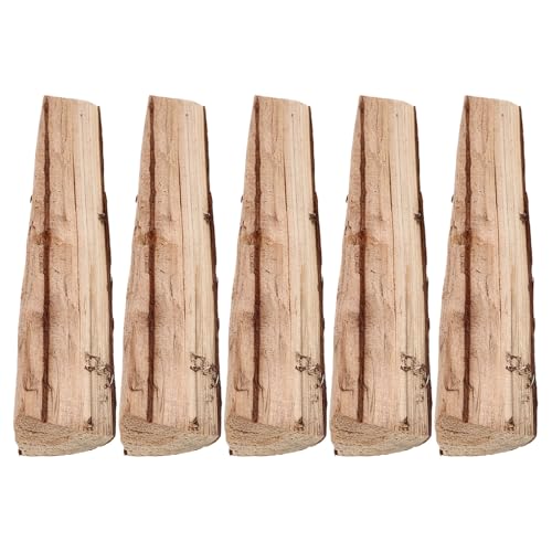 Toyvian Leños Decorativos de Madera de Abedul 22 Cm Corteza, 5 Piezas para Interior y Exterior, Decoración Rústica para Chimeneas y Mesas, Resistentes Intemperie, Ideales para Fogatas