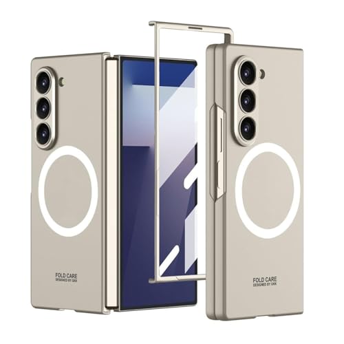 Coque Samsung Z Fold 6 magnétique évite les rayures grâce au protège-écran or