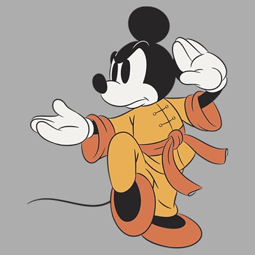 Disney Characters Kung Fu Mickey Boy's Heather Crew Tee2