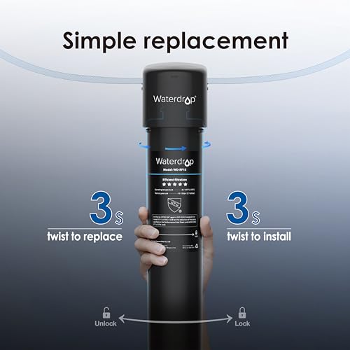 Waterdrop RF15 Ersatz-Filterkartusche für 15UA/15UB Wasserfilter unter der Spüle, reduziert PFOA/PFOS, PFAS, Blei, Chlor, schlechten Geschmack und Geruch, NSF/ANSI 42 zertifiziert, 70.000 Liter