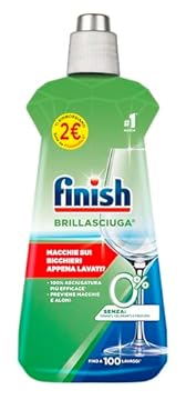Finish Brillantante Lavastoviglie, 1 Brillantante 0% 500 ml, Additivo per lavastoviglie per stoviglie asciutte e brillanti