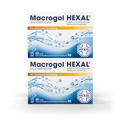 Macrogol HEXAL plus Elektrolyte | 100 (2x50) Beutel | Wirksame Hilfe bei chronischer Verstopfung | Setzt den Darm sanft und effektiv in Bewegung