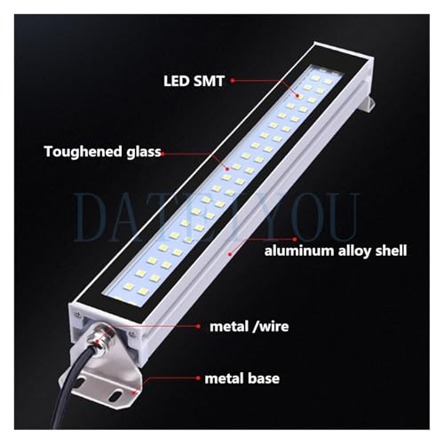 Lámpara rectangular LED para torno con carcasa de metal IP66 220V 24V 3
