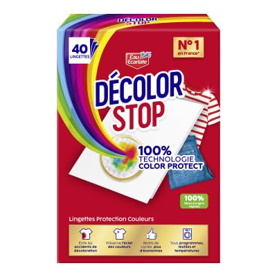 Decolor Stop, Lingettes protection couleurs, evite les accidents de decoloration, preserve l'eclat des couleurs, tous programmes textiles et temperatures x40 lingettes