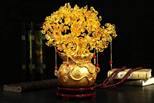 Jessie Feng Shui Money Tree Lucky Bonsai Tree With Wealth Coins Natural Crystal Artificial Trees For Tabletop Home Office Store Decor (Large: 30Cm) #TOP2