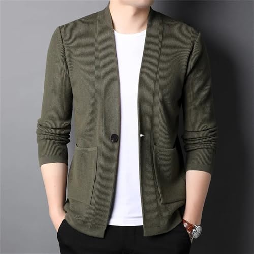 Mens Button Cardigan Sweater Winter Casual Long Sleeve Open Front Knitted Knitwear3